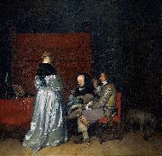 Gerard ter Borch the Younger Three Figures conversing in an Interior, known as The Paternal Admonition Spain oil painting artist